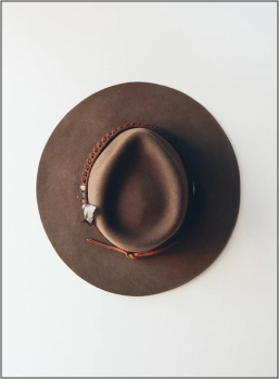 Brown Apache Tear Drop Reclaimed Hat