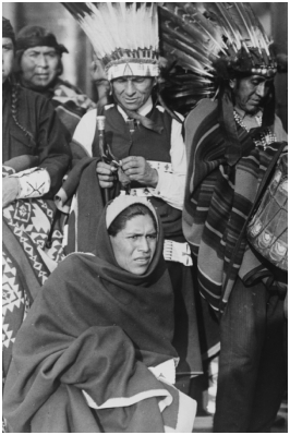 black and white photo of Native American people