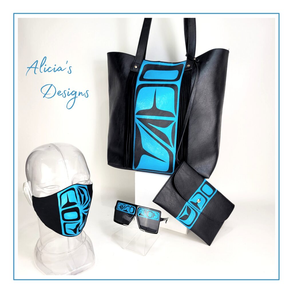 alicia's designs matching purse and face mask